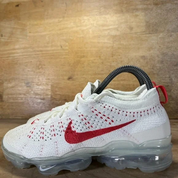 Nike Air VaporMax 2023 Flyknit Womens Size 6.5 Shoes Sneakers Sail Track Red - Picture 4 of 10